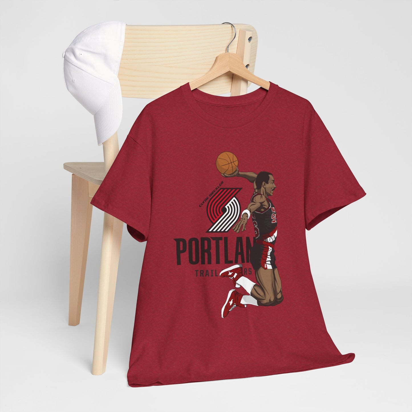 Clyde The Glyde Drexler Portland Trail Blazers Inspired Unisex Heavy Cotton Tee