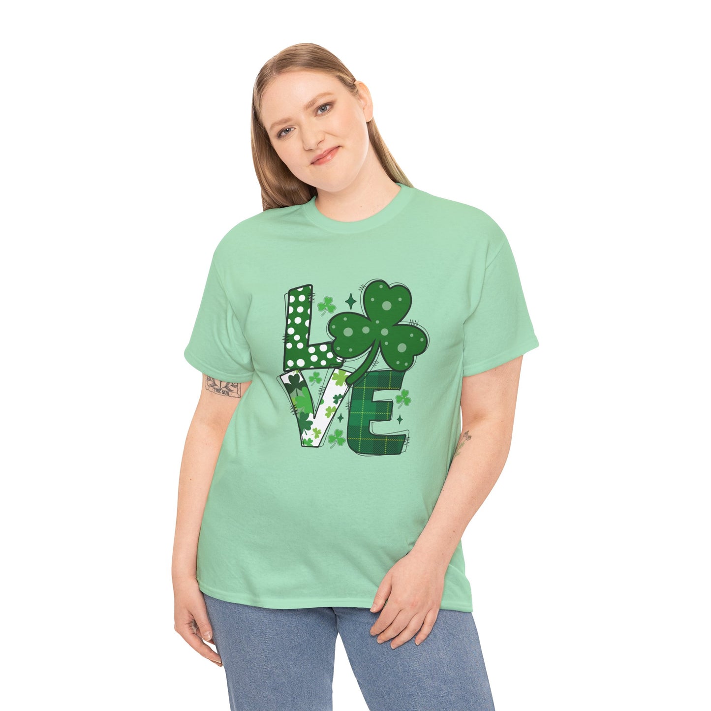Love Charm Green Unisex Heavy Cotton Tee