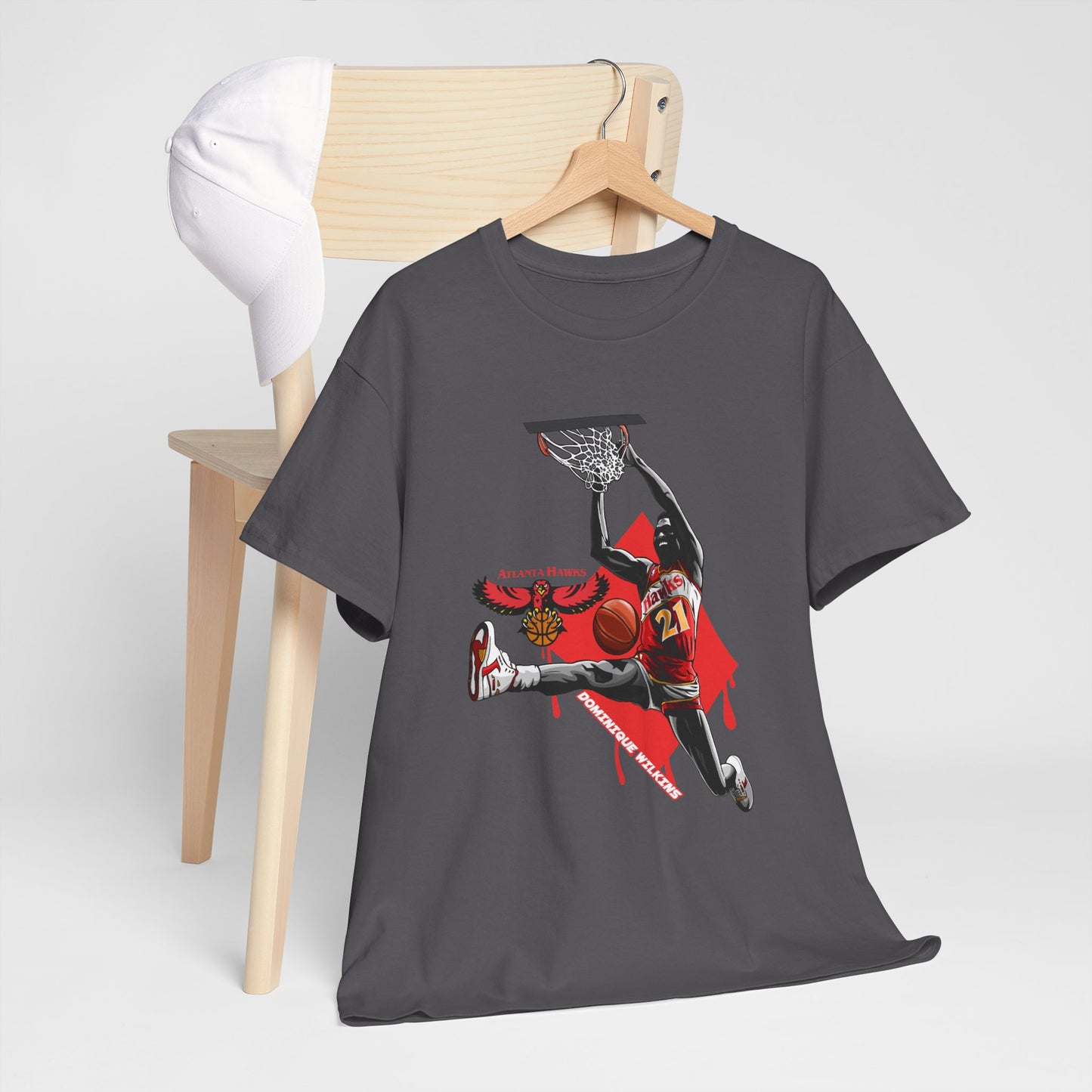 Dominique Wilkins Dunking Unisex Basketball Graphic Tee - Slam Dunk Style