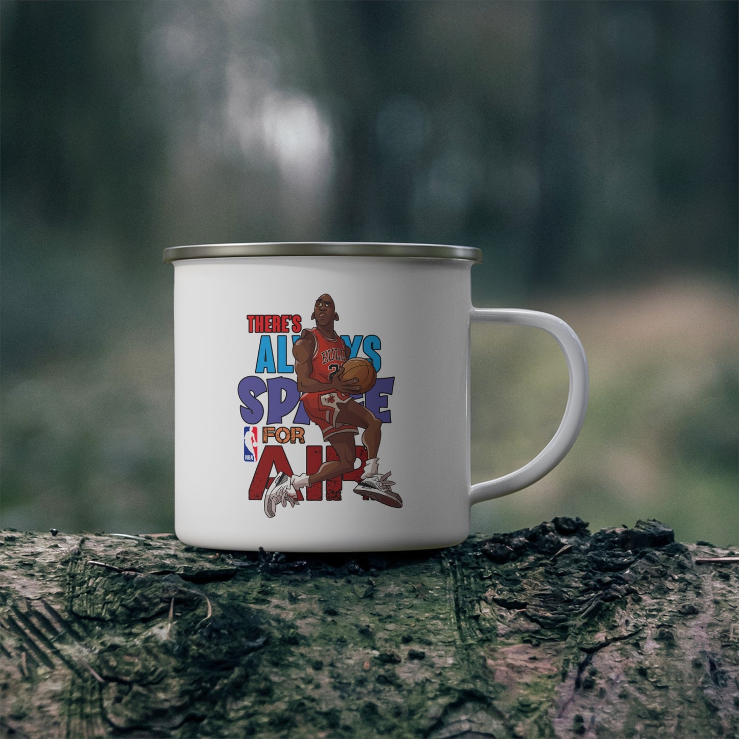 Michael Jordan Breather Pose Space For Air Enamel Camping Mug