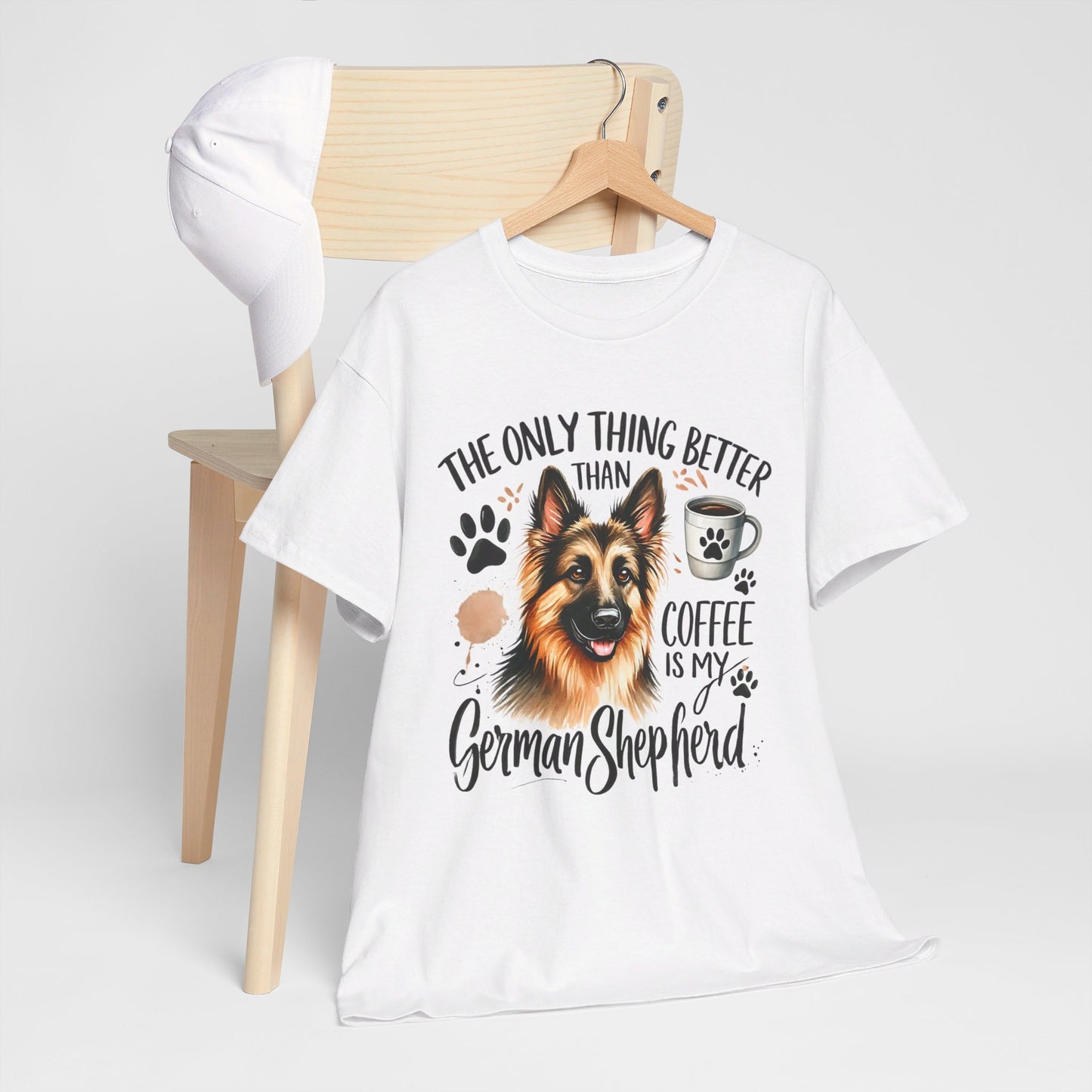 The Only Thing Better Than Coffee Is My German Shepard Unisex Heavy Cotton Tee