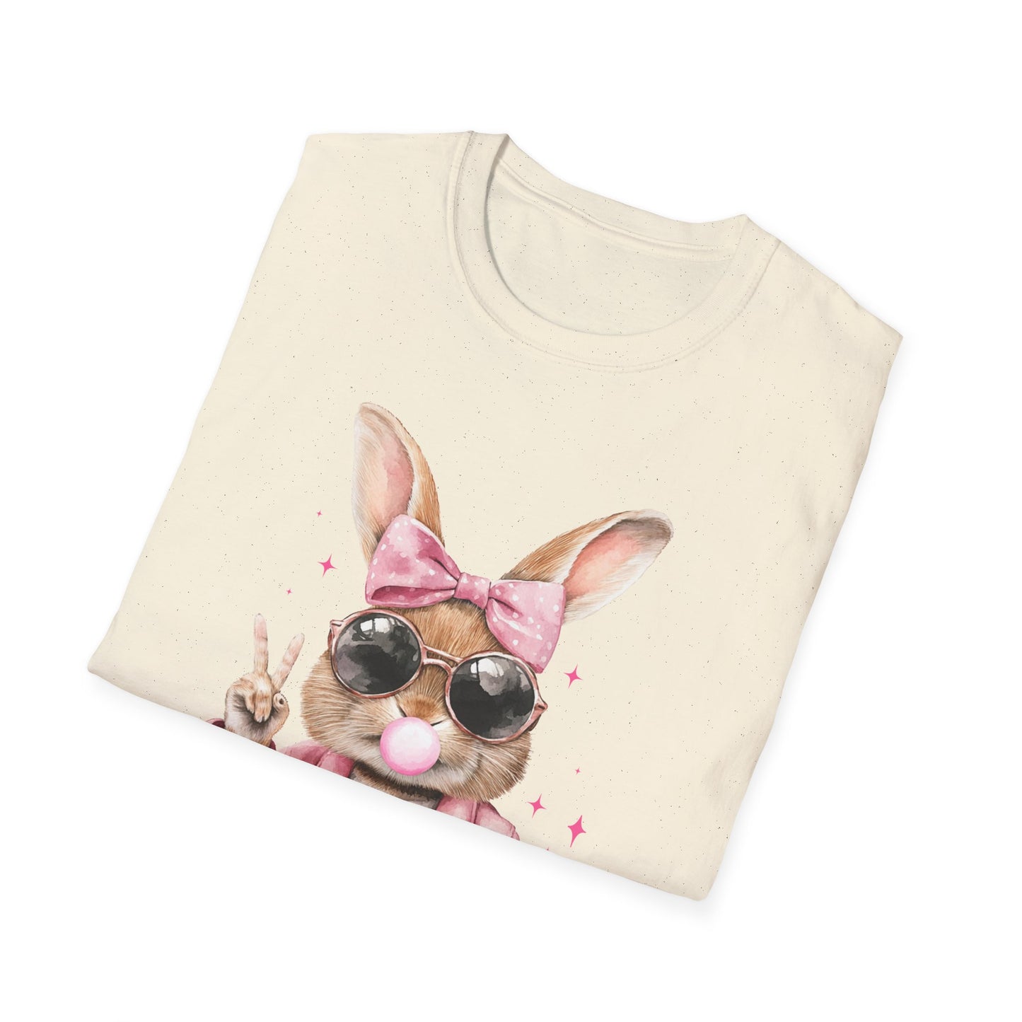 Cool Bunny Unisex Softstyle T-Shirt – Fun Graphic Tee for Kids & Adults