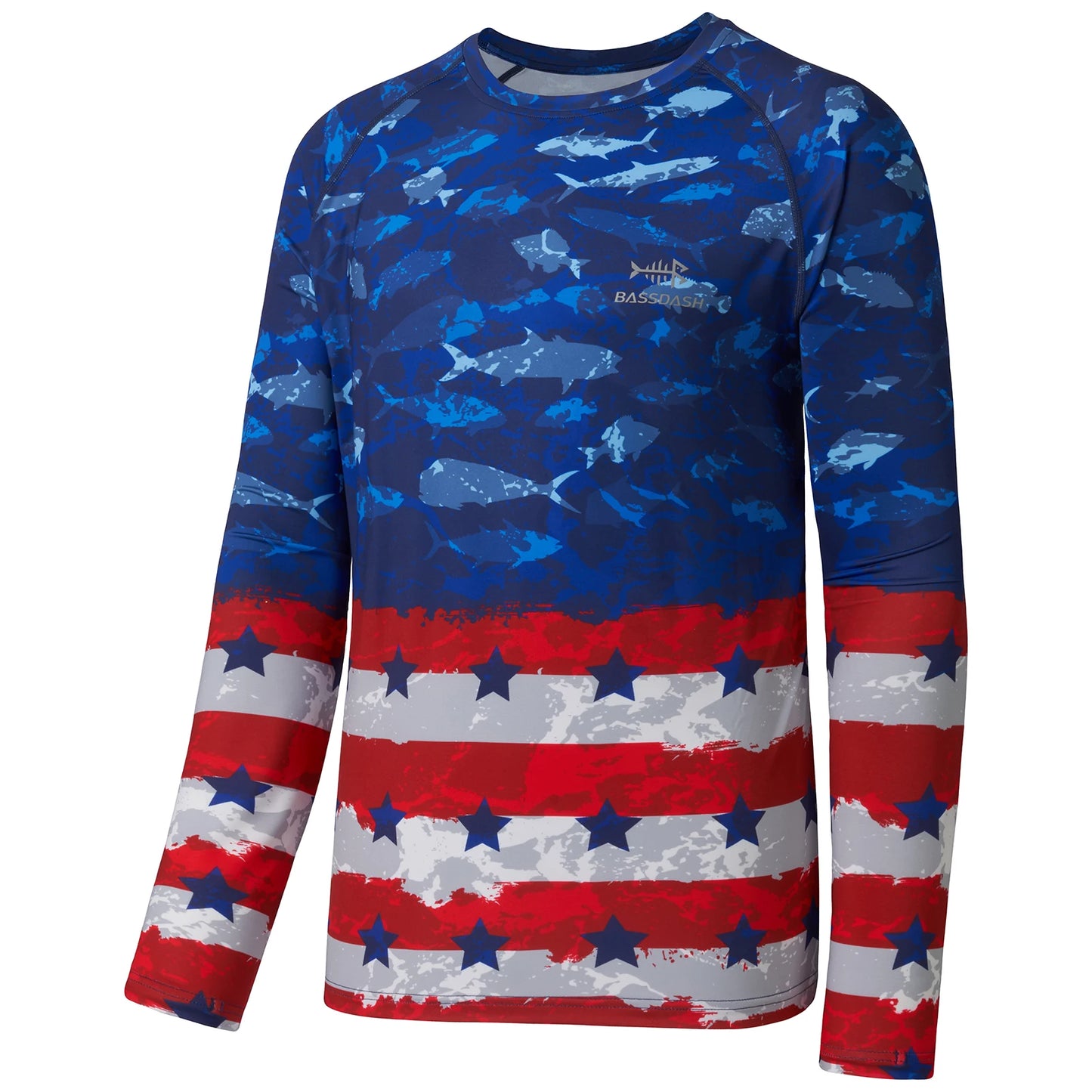 Men's Fishing Camo Shirt BASSDASH UPF 50+For Men Quick Dry Long Sleeve Kayaking Hiking T-Shirts