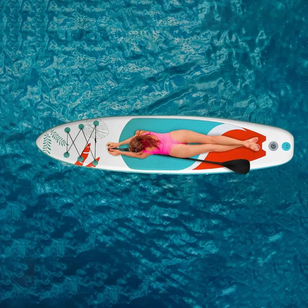 Inflatable Stand Up Paddle Board (6’’ Thick) with Premium SUP Accessories&Bag,Bottom Fin for Paddling,Surf Control,Non-Slip