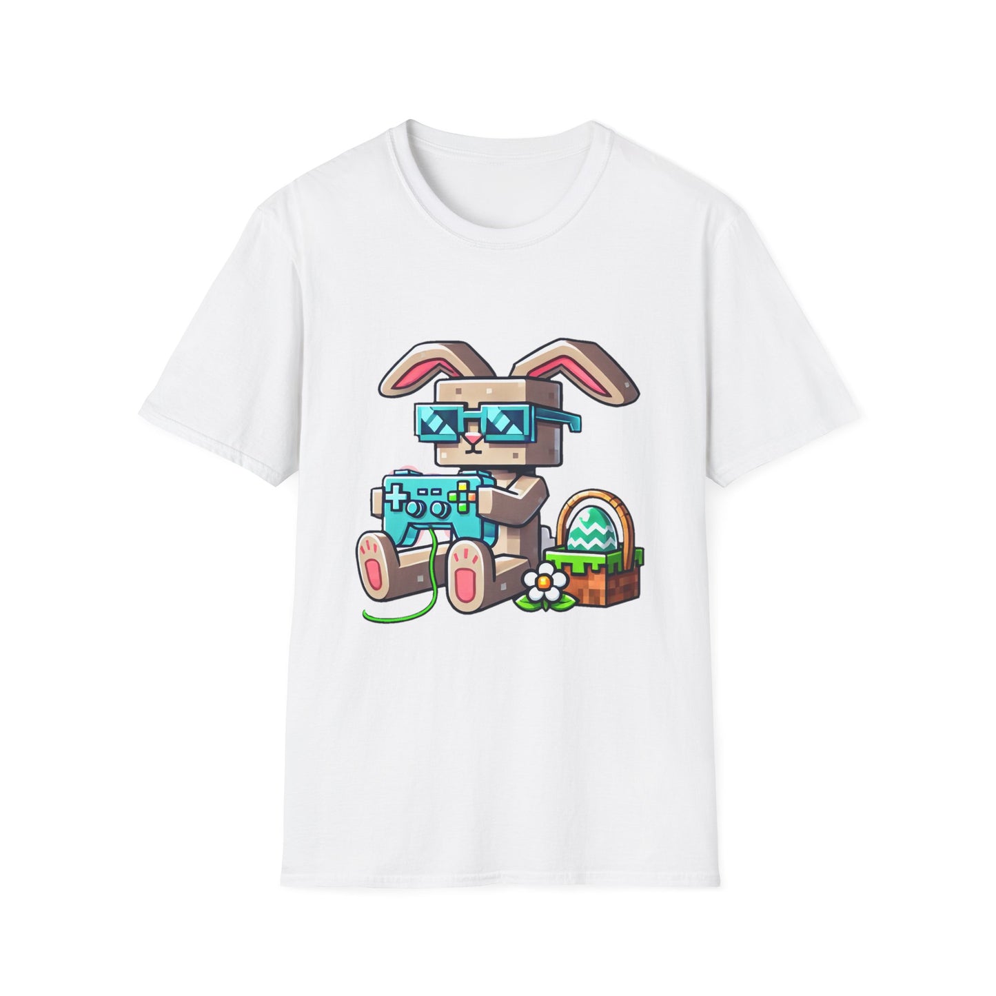 Cool MineCraft Gamer Bunny Unisex T-Shirt - Perfect for Easter and Video Game Lovers