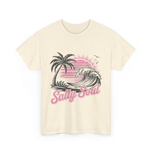 Salty Soul Unisex Tee, Beach Vibes Shirt, Summer Apparel, Ocean Lover Gift, Retro Surf Style, Casual Graphic Tee