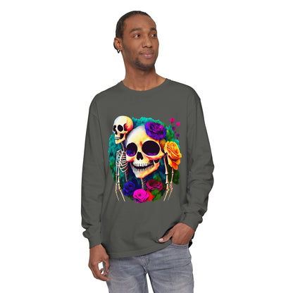 Skeleton Flower Art Long Sleeve T-Shirt