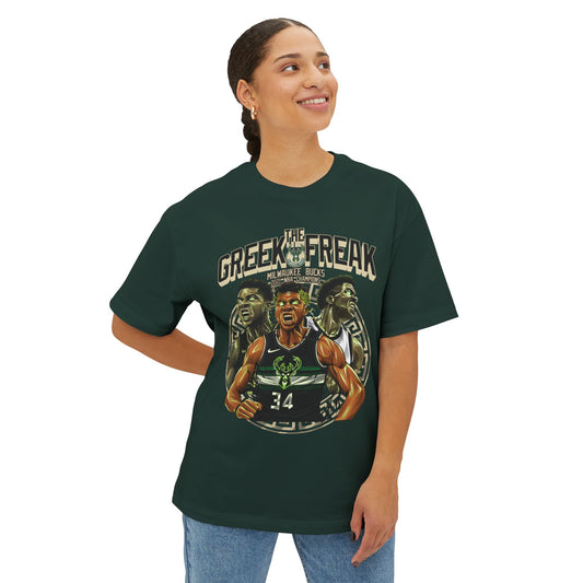 Giannis Antetokounmpo Greek Freak Unisex Oversized Boxy Tee