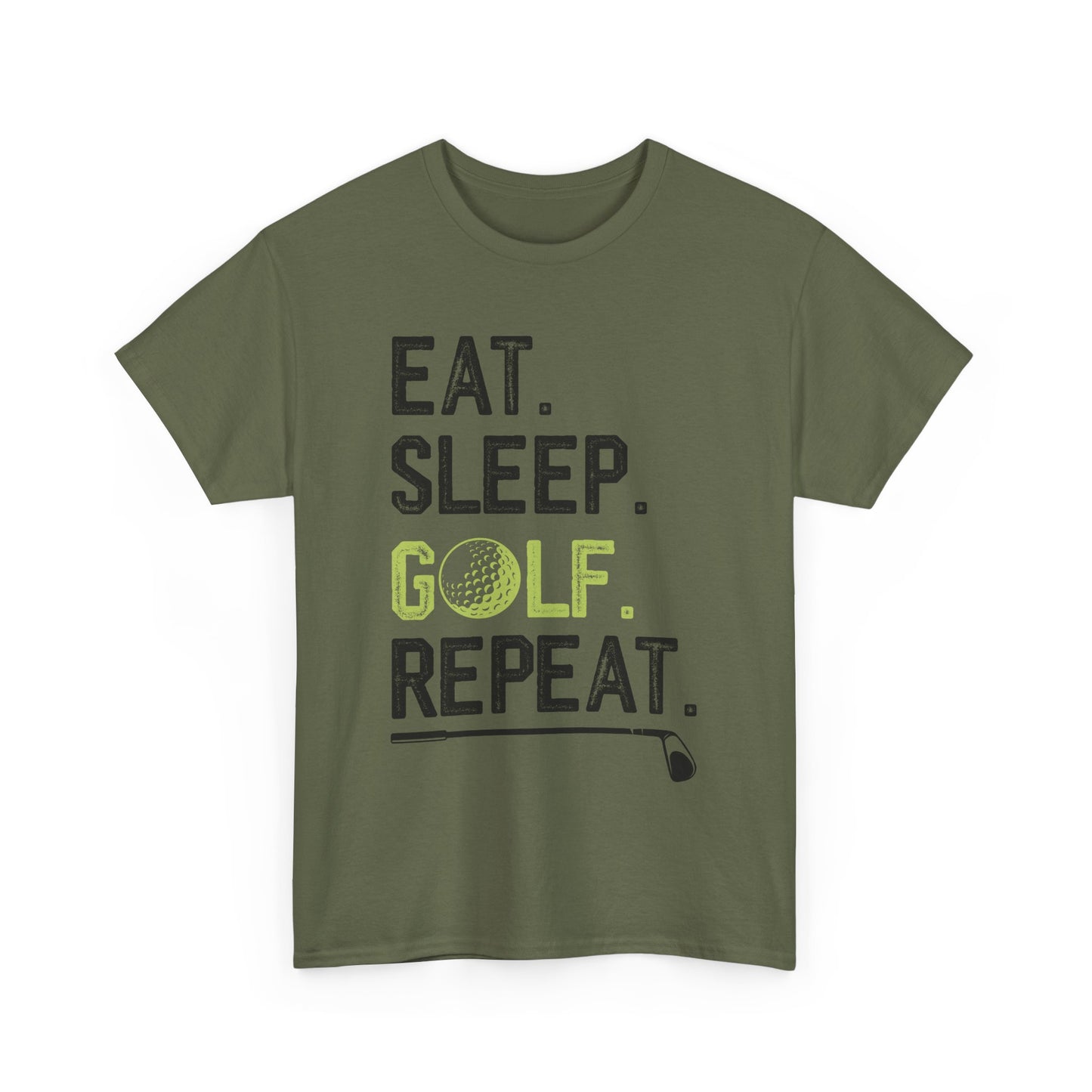 Eat Sleep Golf Repeat Unisex Heavy Cotton Tee - Perfect for Golf Lovers