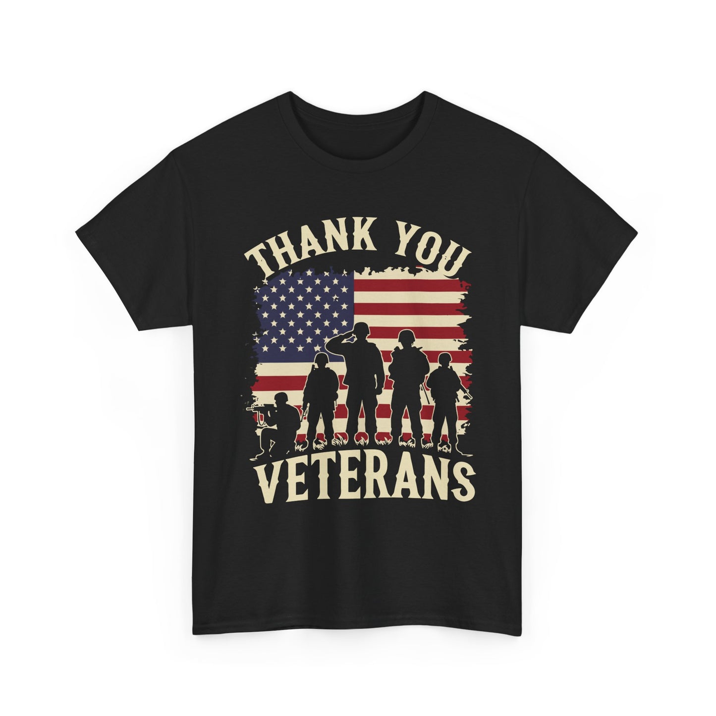 Thank You Veterans T-Shirt — American Flag Military Tribute Tee for Veterans Day & Patriotic Support