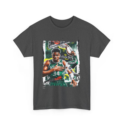 Greek Freak Unisex Heavy Cotton Tee - Basketball Hero Graphic T-Shirt