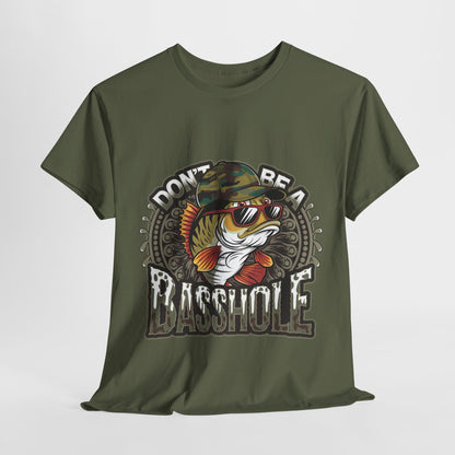 Don't Be a Basshole Unisex Heavy Cotton Tee, Funny Fishing Shirt, Gift for Anglers, Casual Wear, Father's Day Gift
