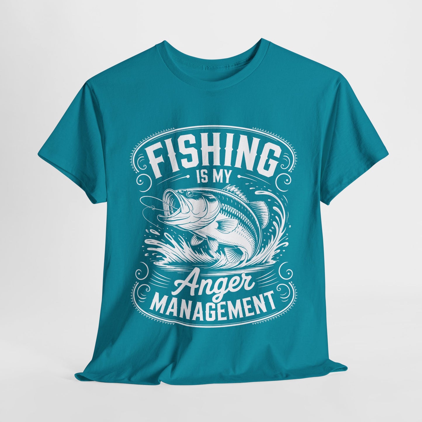 Fishing Is My Anger Management Fishing Humor Tee, Comfort Tee for Anglers, Funny Fishing Shirt, Gift for Fishermen, Casual Wear for Outdoor Lovers