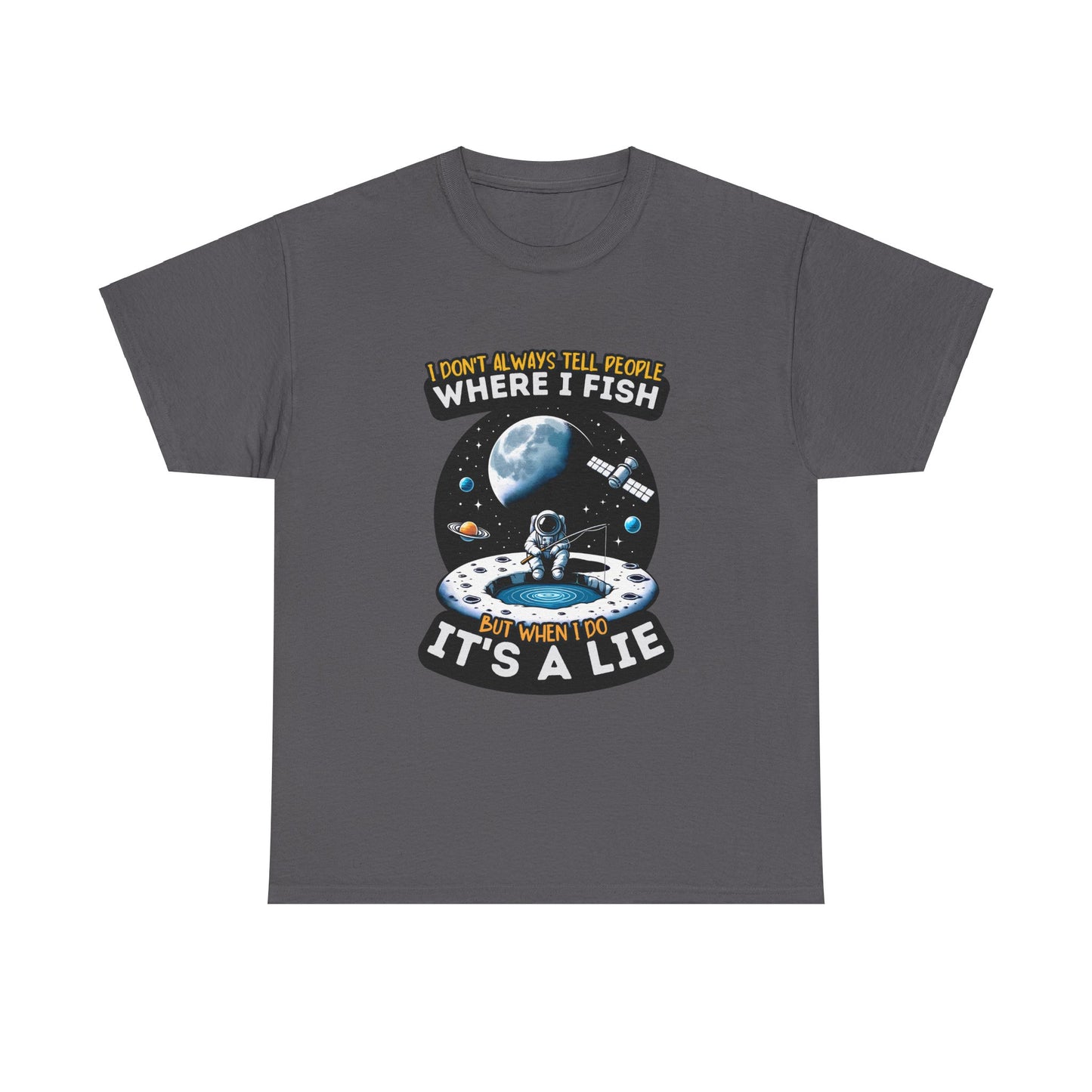 Where I Fish Its A Lie Unisex Heavy Cotton Tee