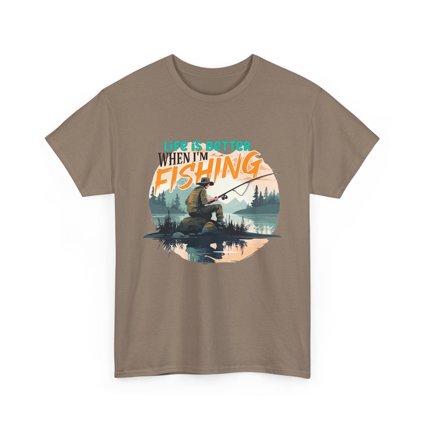 Life is Better Fishing T-Shirt - Unisex Heavy Cotton Tee for Fishing Lovers