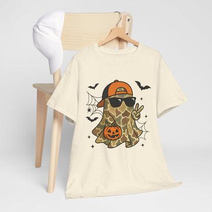 Halloween Peace Ghost Tee - Unisex Heavy Cotton