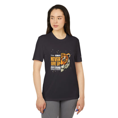 Never Give Up Adidas® Unisex Sport T-shirt