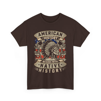 American History Begins With Native History Unisex Heavy Cotton Tee