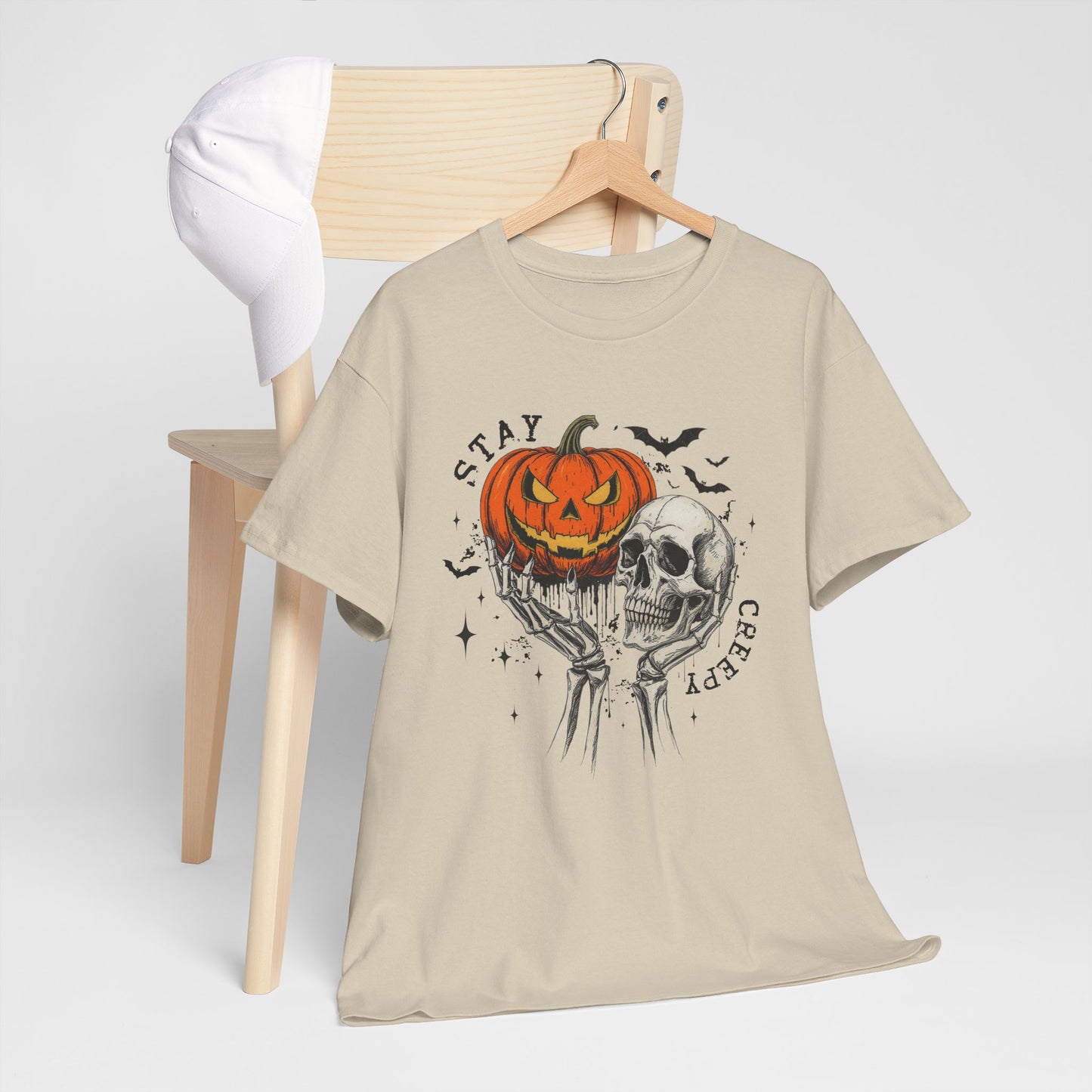 Stay Creepy Graphic, Halloween Themed Unisex Heavy Cotton Tee - spooky shirt for celebrations, fall fashion, Halloween parties, gift [...]