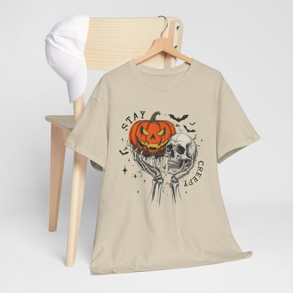 Stay Creepy Graphic, Halloween Themed Unisex Heavy Cotton Tee - spooky shirt for celebrations, fall fashion, Halloween parties, gift [...]