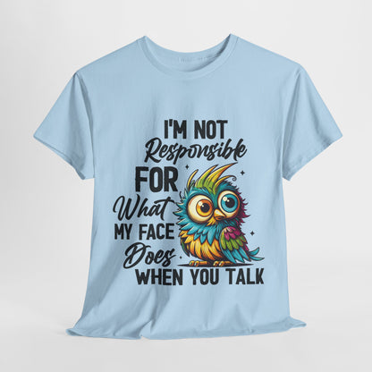 I'm Not Responsible Whimsical Owl Tee, Fun Unisex Cotton Shirt, Casual Everyday Wear, Gift for Owl Lovers, Humorous Apparel