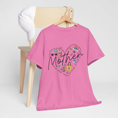 Mother’s Day Floral Heart Unisex Heavy Cotton Tee