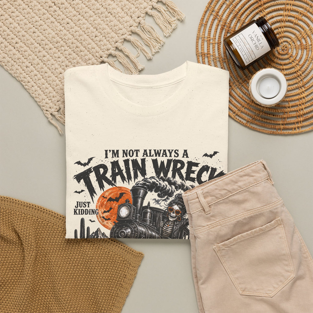 Halloween Train Wreck T‑Shirt – "I’m Not Always A Train Wreck... Toot Toot" Graphic Tee