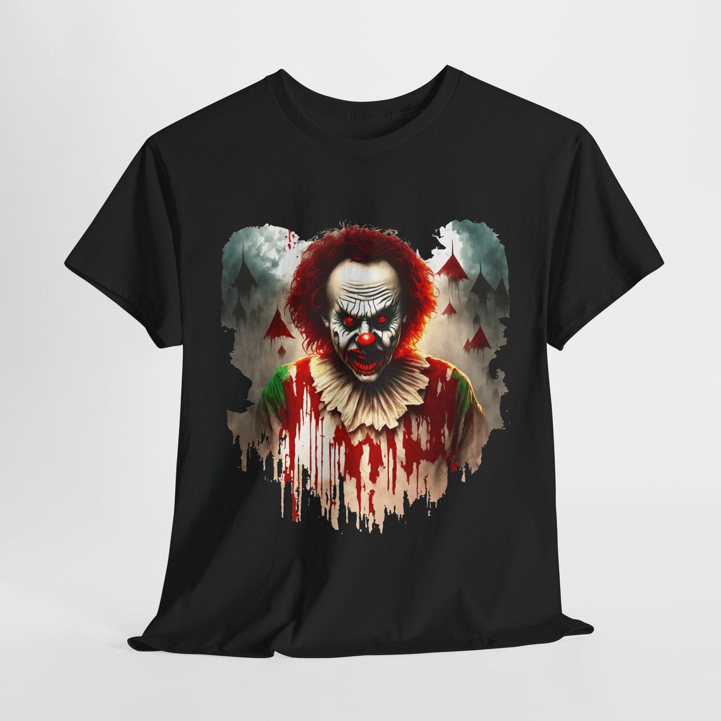 Spooky Clown Tee for Horror Fans, Unisex T-Shirt, Halloween Costume Top, Scary Graphic Shirt, Perfect for Horror Movie Night