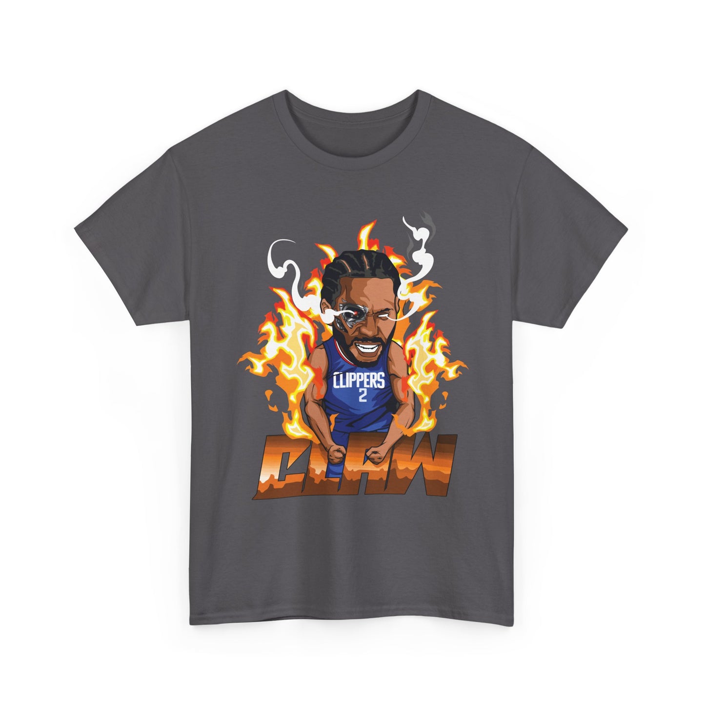 KLAW Graphic Player Portrait Shirt Basketball Flames Tee