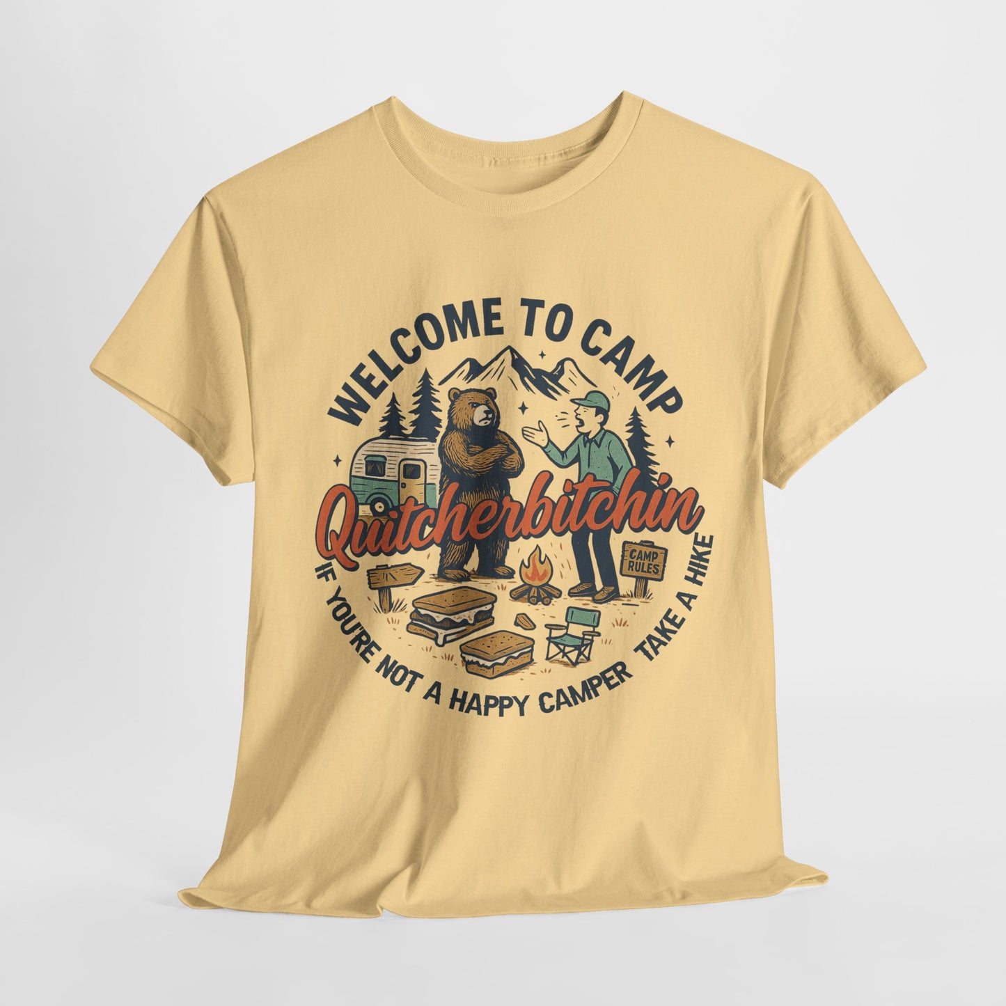 Welcome To Camp Vintage Camping Tee, Welcome to Camp Shirt, Happy Camper Gift, Outdoor Adventure Apparel, Unisex Heavy Cotton T-Shirt