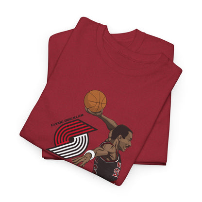 Clyde The Glyde Drexler Portland Trail Blazers Inspired Unisex Heavy Cotton Tee