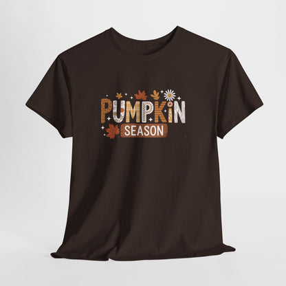Pumpkin Season Unisex Heavy Cotton Tee | Fall Apparel, Halloween Outfit, Cozy Autumn Shirt, Gifts for Pumpkin Lovers, Seasonal Collection