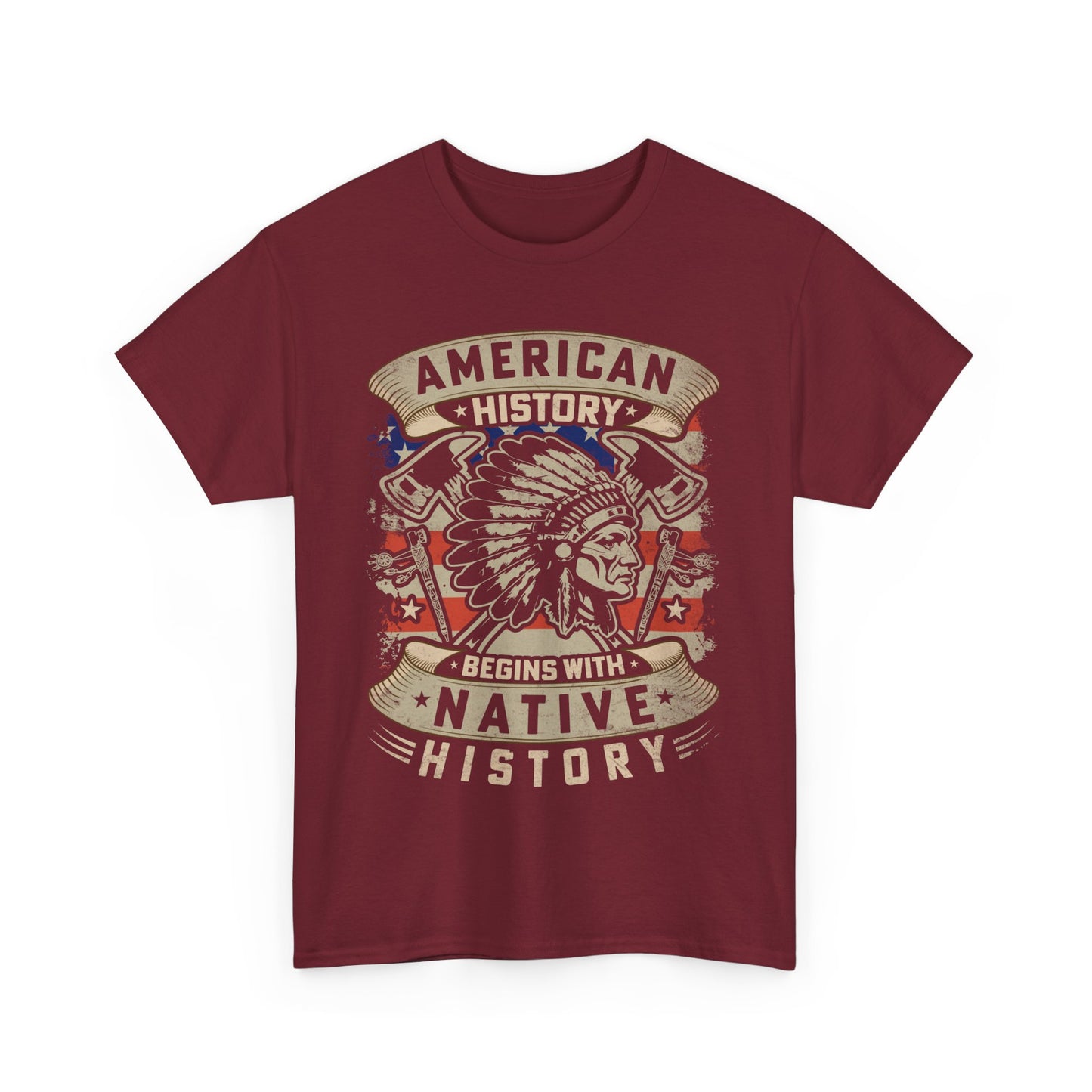 American History Begins With Native History Unisex Heavy Cotton Tee