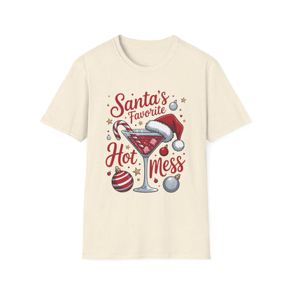 Santa's Favorite Hot Mess T-Shirt – Funny Christmas Cocktail Tee