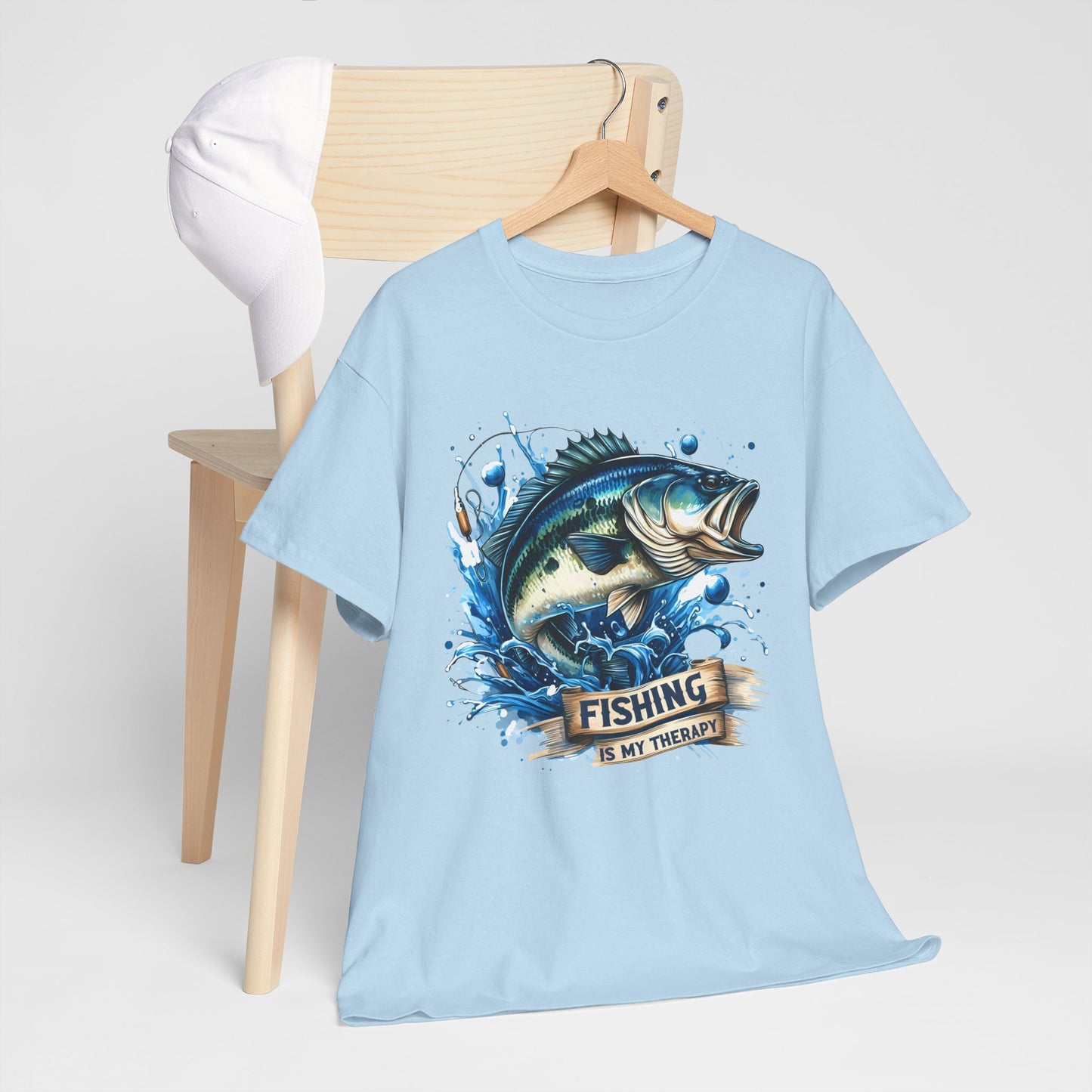Fishing Is My Therapy Unisex Heavy Cotton Tee