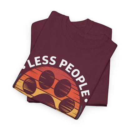 "Less People More Dogs" Retro Paw Graphic Tee T-Shirt