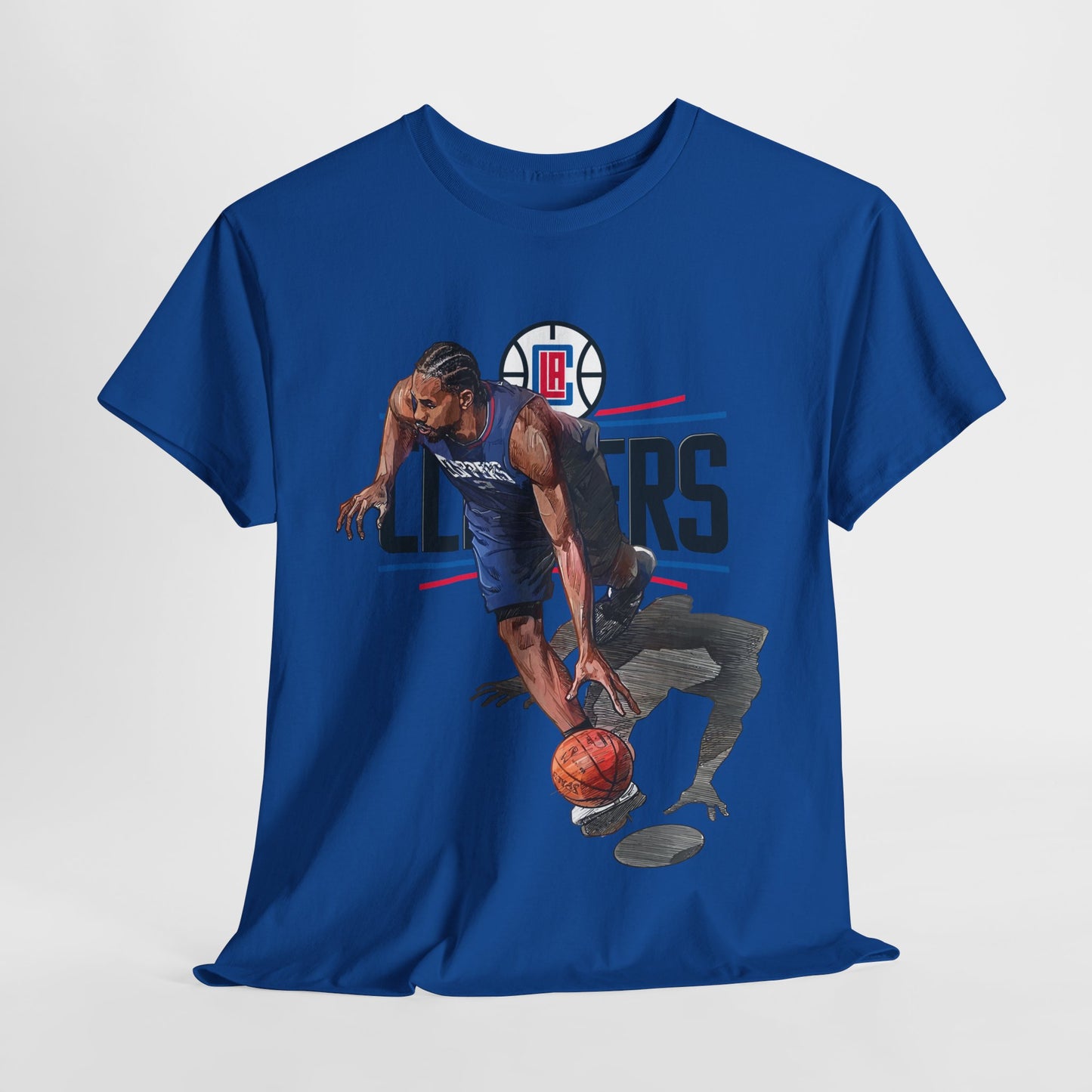 Kawhi Clippers Unisex Heavy Cotton Tee with Basketball Player Graphic, Perfect for Sports Fans, Gifts, Casual Wear, Game Day, Basketball Lovers