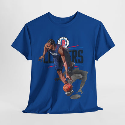 Kawhi Clippers Unisex Heavy Cotton Tee with Basketball Player Graphic, Perfect for Sports Fans, Gifts, Casual Wear, Game Day, Basketball Lovers
