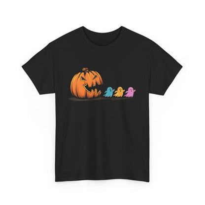 Pumpkin Pacman Halloween Pumpkin Ghost Tee, Spooky T-Shirt, Unisex Halloween Shirt, Fall Festival Apparel, Costume Party Top