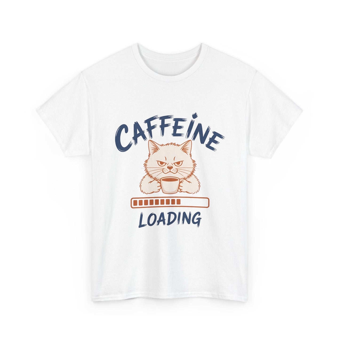 Caffeine Loading Cat T-Shirt — Funny Coffee Lover Tee