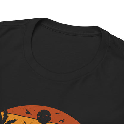 Born To Go Fishing Forced To Go To School Unisex Heavy Cotton Tee