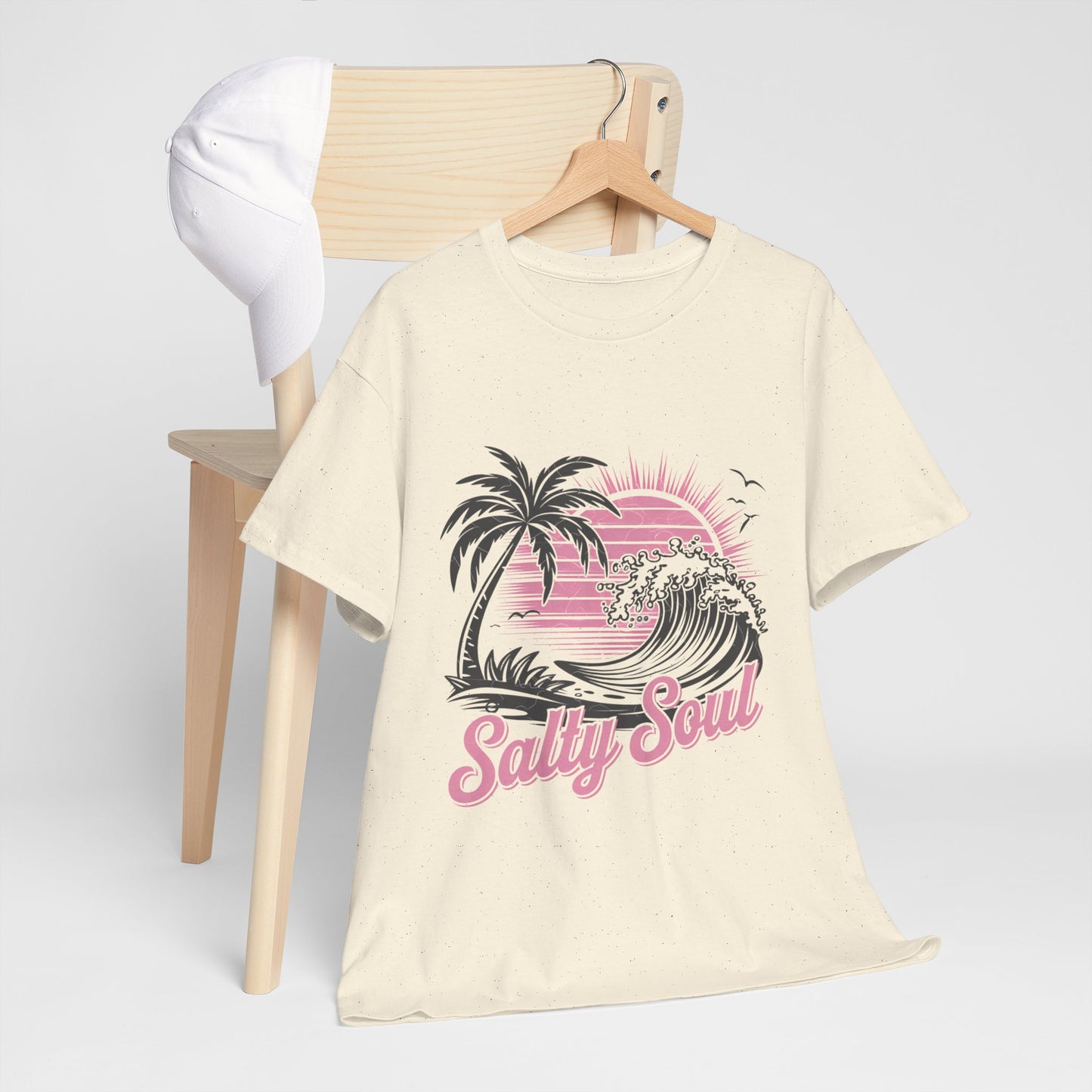 Salty Soul Unisex Tee, Beach Vibes Shirt, Summer Apparel, Ocean Lover Gift, Retro Surf Style, Casual Graphic Tee