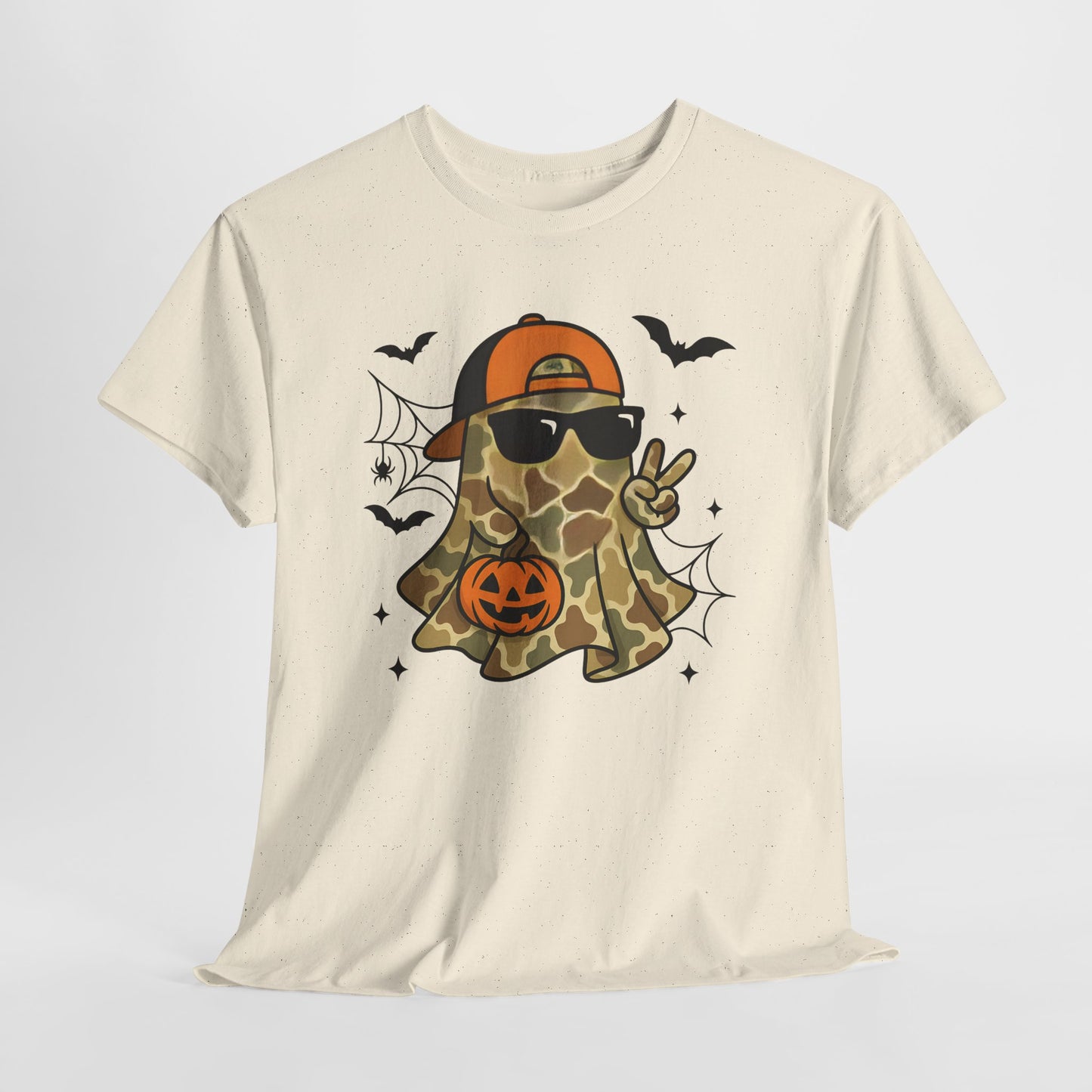 Halloween Peace Ghost Tee - Unisex Heavy Cotton