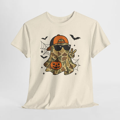Halloween Peace Ghost Tee - Unisex Heavy Cotton