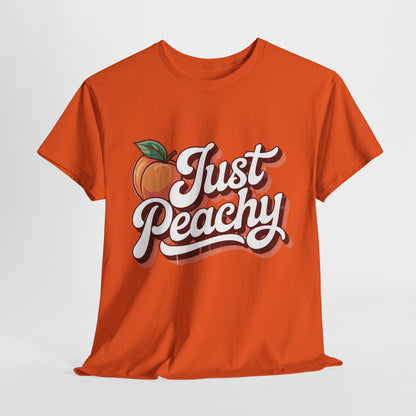 Just Peachy Vibes Unisex Cotton Tee - Perfect for Summer Days, Casual Wear, Gift for Friends, Relaxed Fit, Fun Graphic Tee