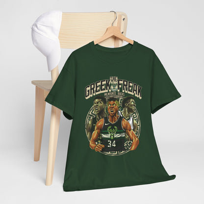 Greek Freak Unisex Heavy Cotton Tee - Perfect for Sports Fans, Casual Wear, Basketball Games, Gift for Him, Team Spirit