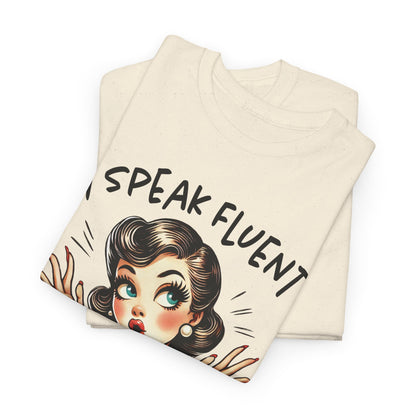 I Speak Eye Roll Tee | Funny Graphic T-Shirt, Gift for Sarcastic Friends, Casual Wear, Humor Apparel, Unisex Cotton Shirt