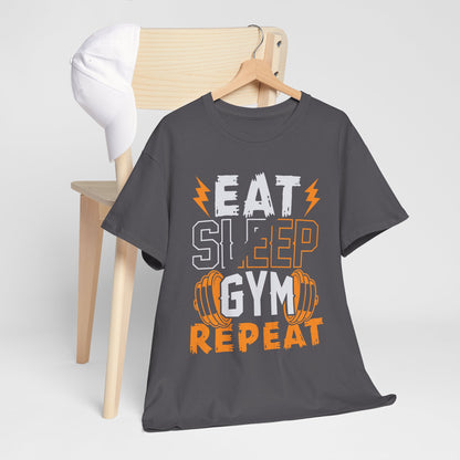 Eat Sleep Gym Repeat T-Shirt — Workout Fitness Tee for Gym Lovers