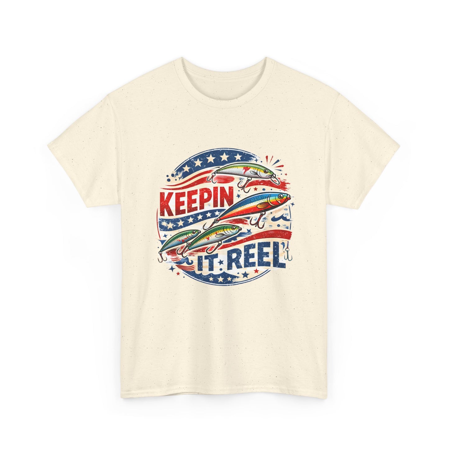 Fishing T‑Shirt — "Keepin' It Reel" Patriotic Bass Graphic Tee