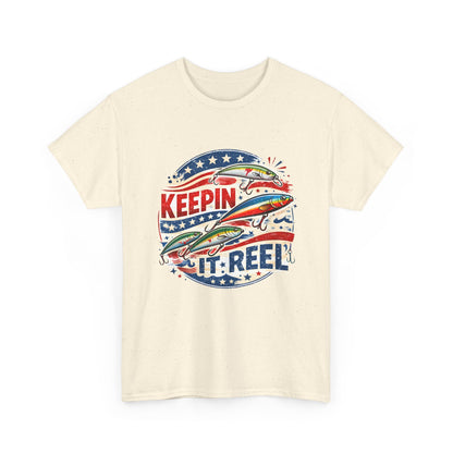 Fishing T‑Shirt — "Keepin' It Reel" Patriotic Bass Graphic Tee